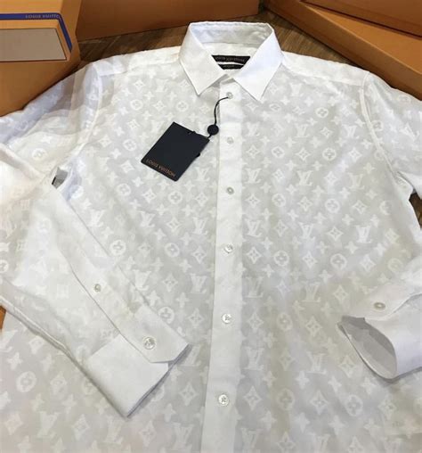 louis vuitton shirt white|white louis vuitton dress shirt.